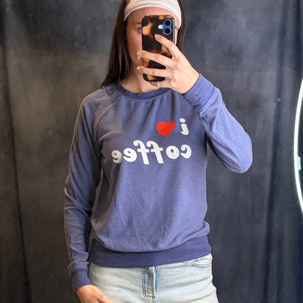 Grayson Threads Blue 'I Heart Coffee' Sweater